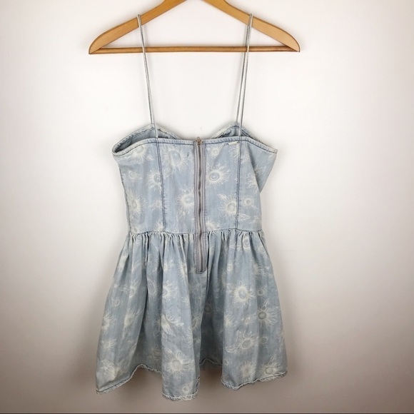 RES DENIM BABEN Floral Classic Minimalist old money Beachy Mini DRESS SIZE M - Picture 12 of 13